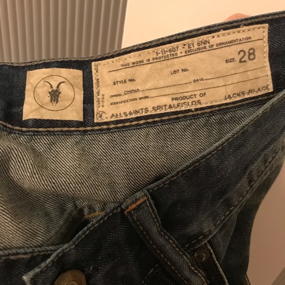 All Saints Distressed High Waist Capri Denim Jeans - Picture 6 of 8